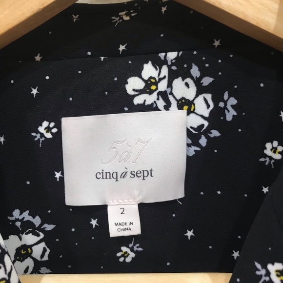 Cinq a Sept Stardust Onyx Black Floral Blazer - Picture 8 of 8